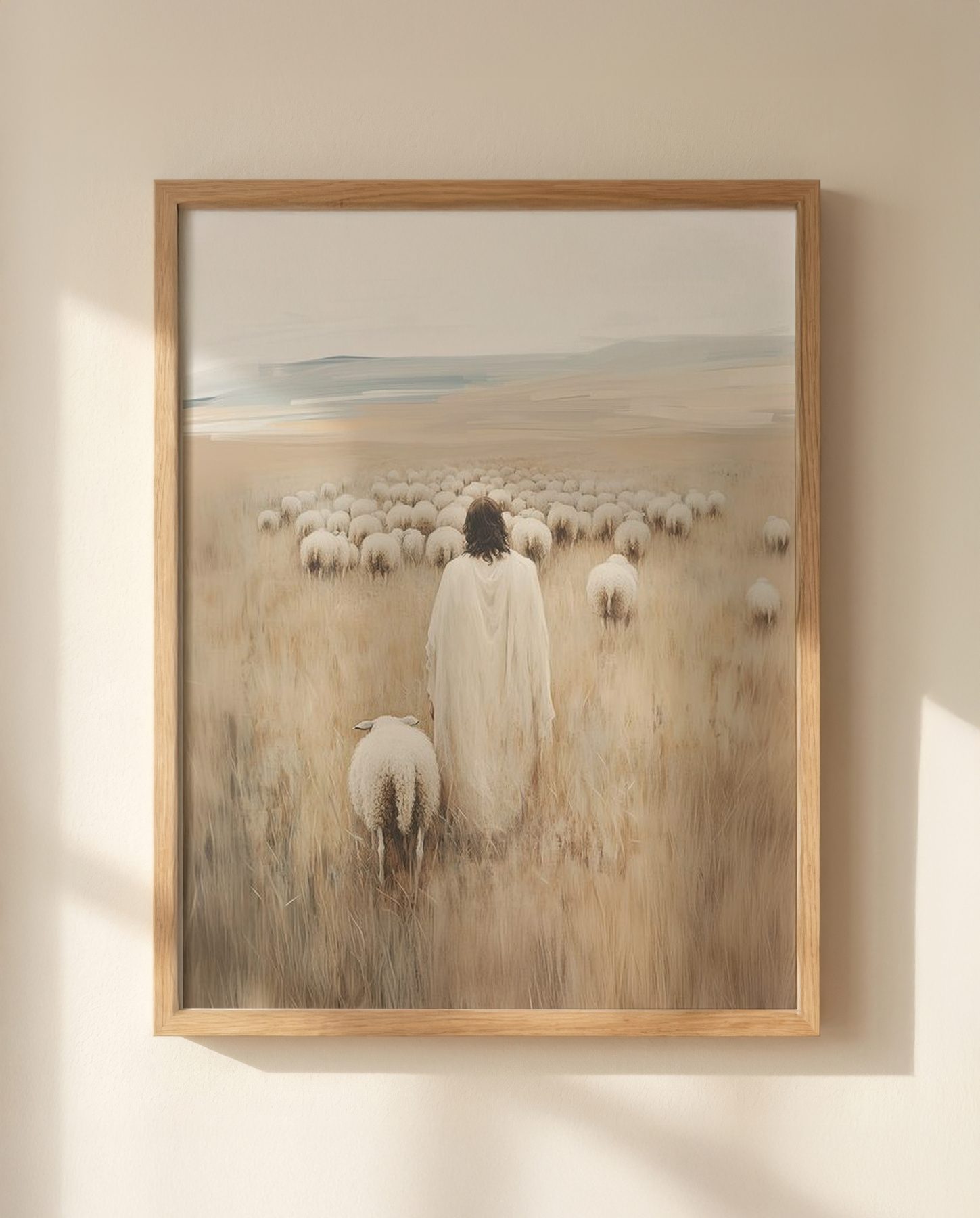 Jesus the Good Shepherd in Open Pasture print
