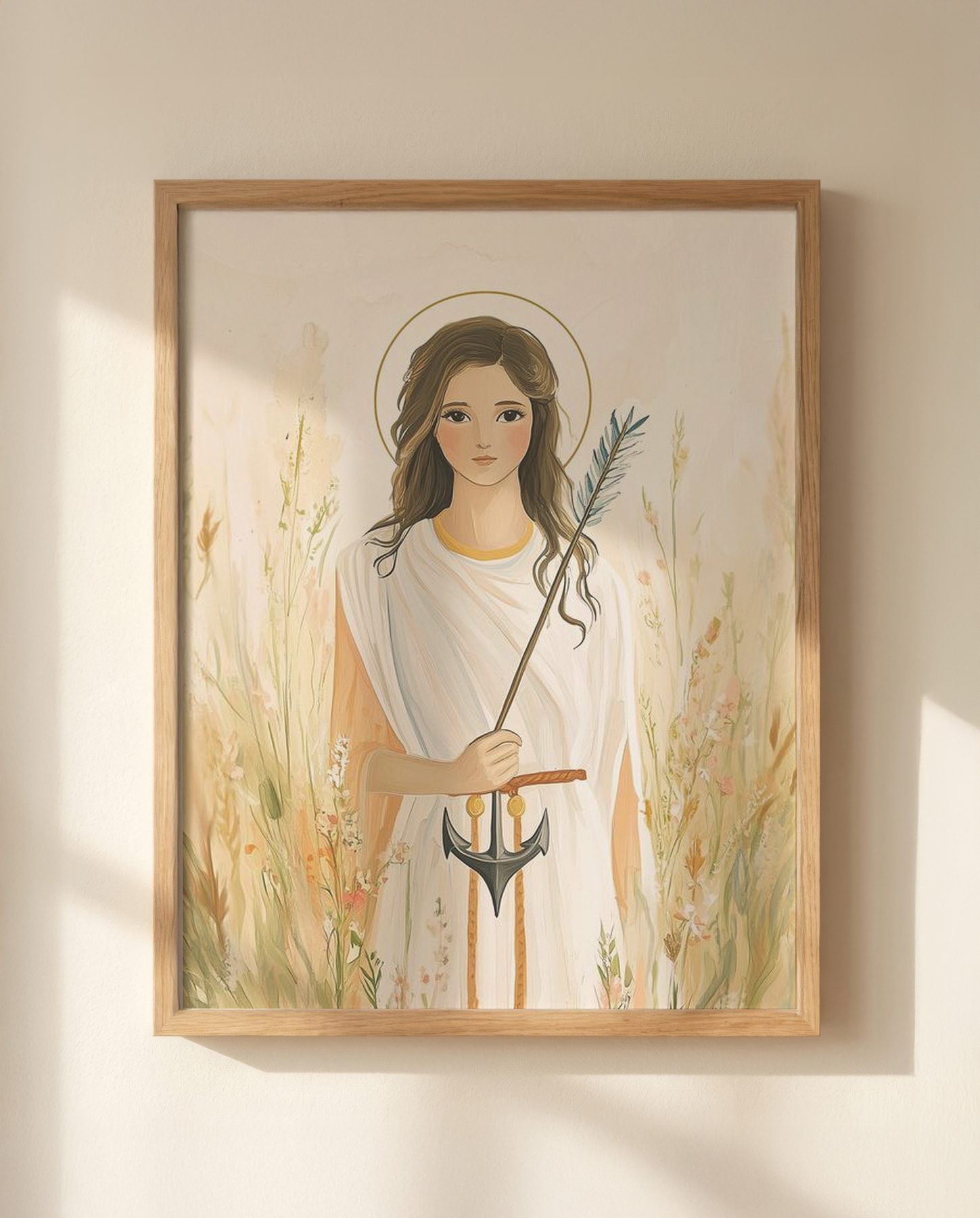 Saint Philomena with Arrow and Anchor print