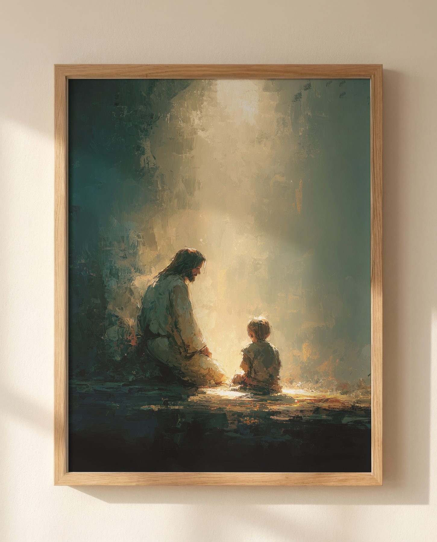 Jesus and a Child in Prayerful Light print