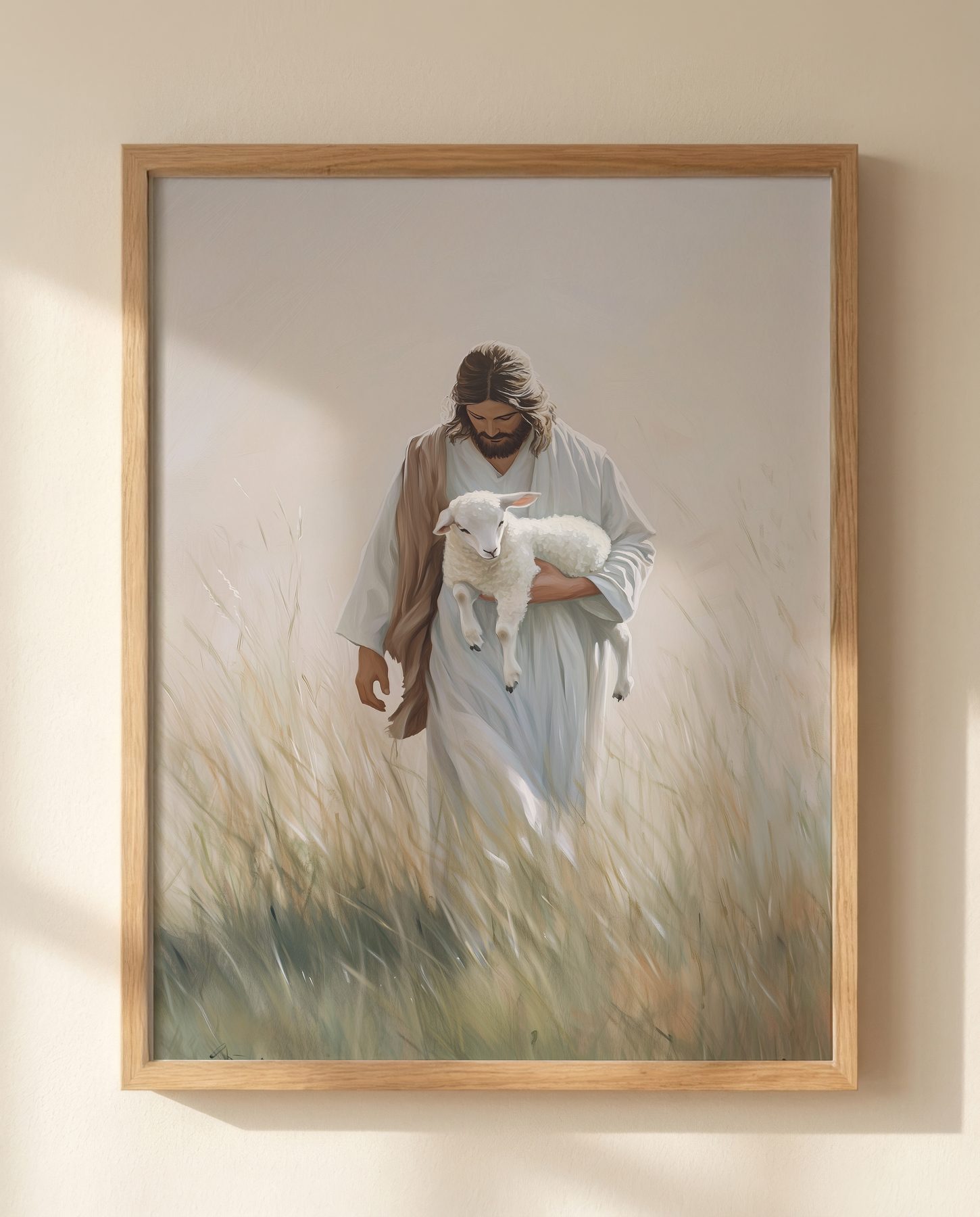 Jesus the Good Shepherd Carrying a Lamb print