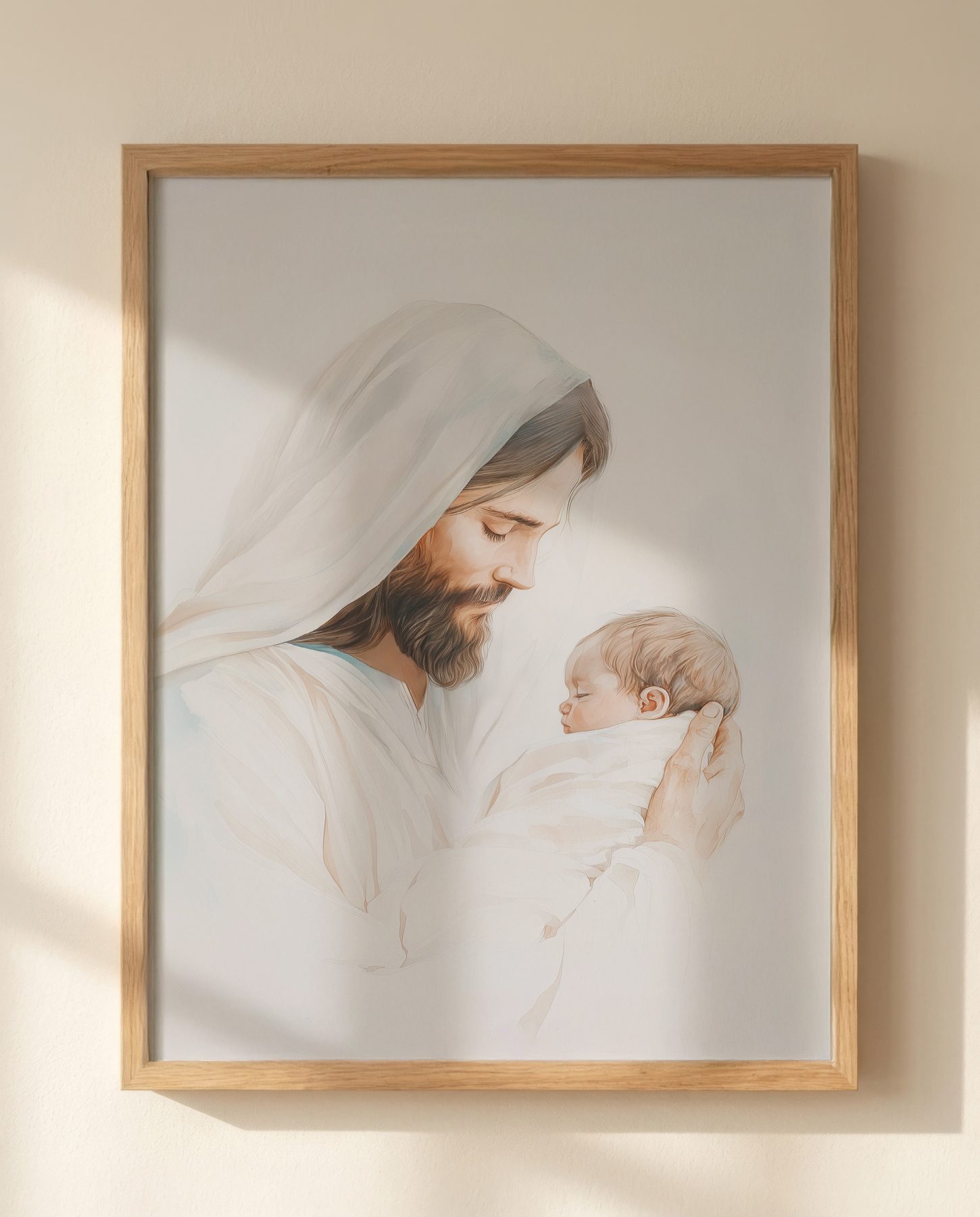 Jesus Holding a Resting Infant print