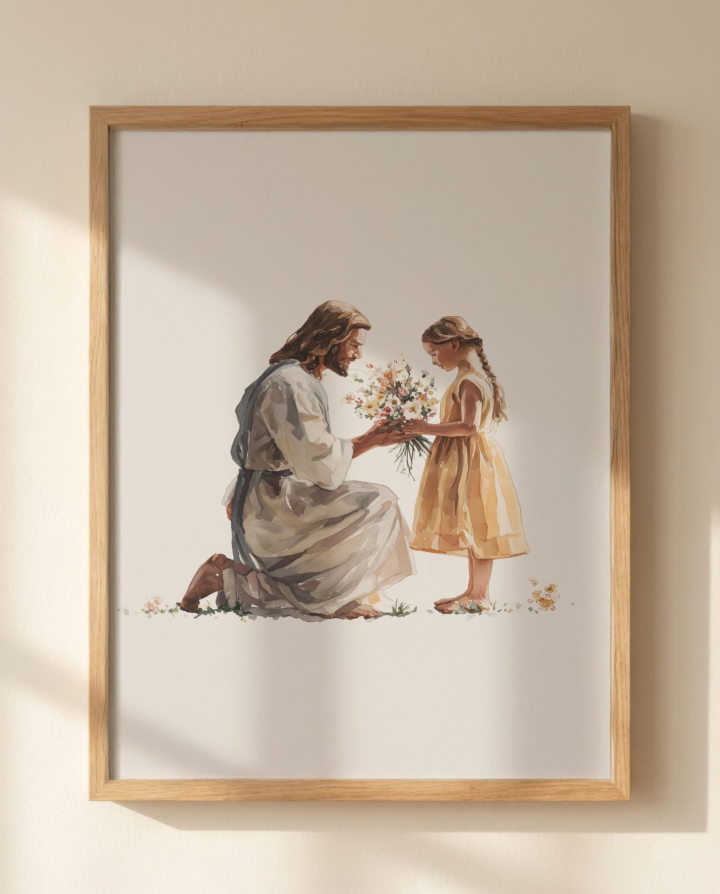 Jesus Receiving Flowers from a Child print